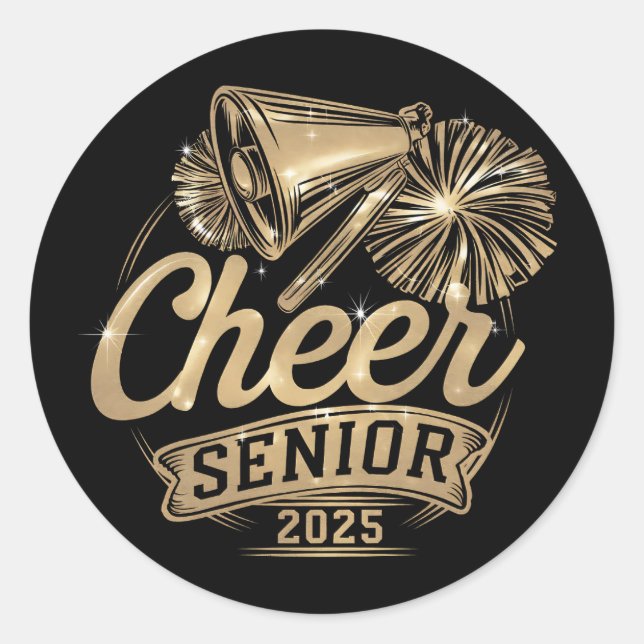 Cheer Senior 2025 Cheerleader Graduation Class Of Classic Round Sticker (Front)
