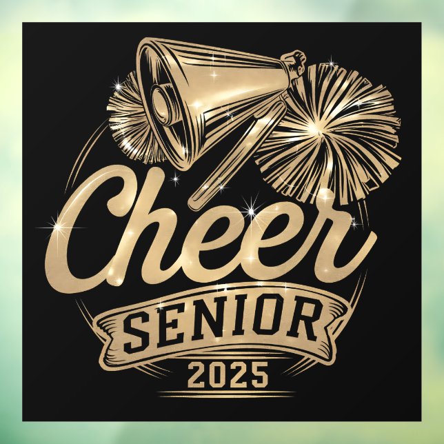Cheer Senior 2025 Cheerleader Graduation Class Of Window Cling (Sheet 3)