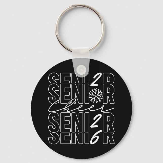 Cheer Senior 2026 Metal Circle Keychain (Front)