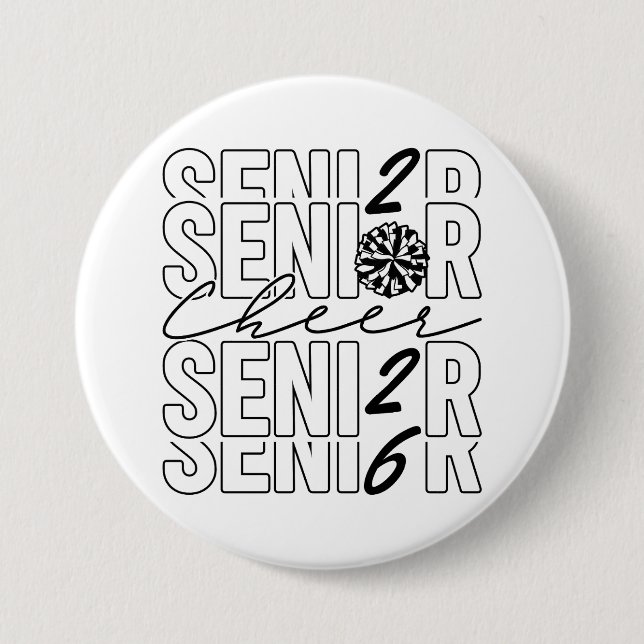 Cheer Senior 2026 Round Button (Front)