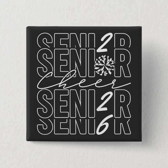 Cheer Senior 2026 Square Button (Front)