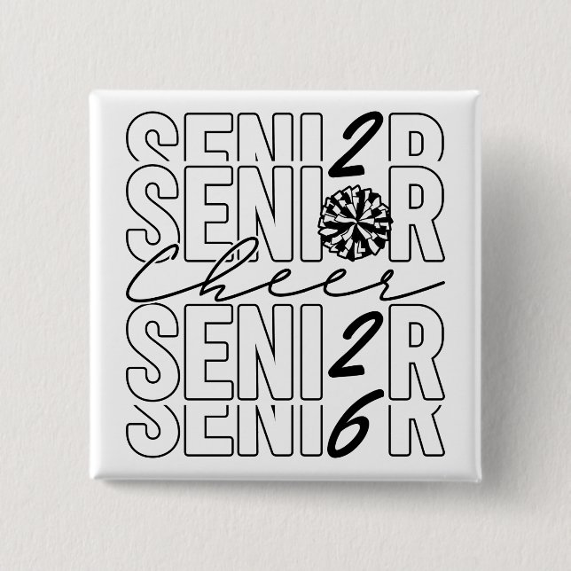 Cheer Senior 2026 Square Button (Front)