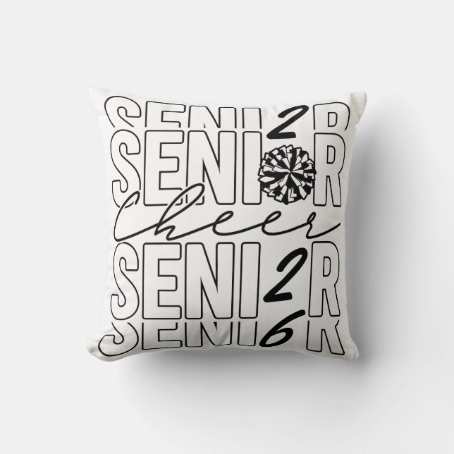 Cheer Senior 2026 Throw Pillow (Front)