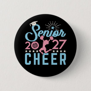 Cheer Senior 2027 Cheerleading Graduate 2 Inch Round Button