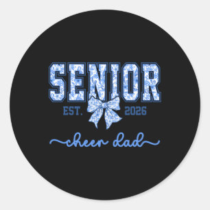 Cheer Senior Cl Of 2026 High School Cheerleading D Classic Round Sticker