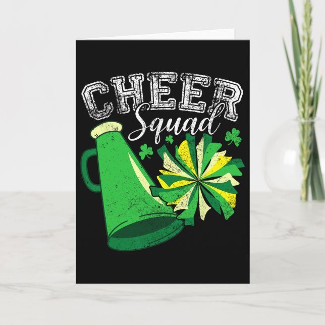 Cheer Squad Cheerleader Cheerleading St Patricks D Card (Front)