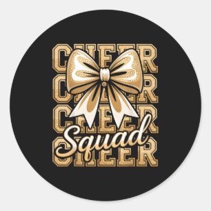 Cheer Squad Gold Funny Srt Cheerleader Cheerleadin Classic Round Sticker