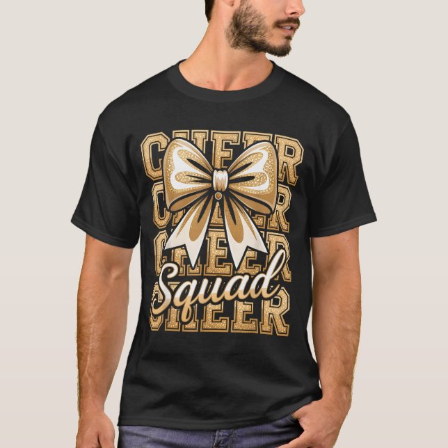 Cheer Squad Gold Funny Srt Cheerleader Cheerleadin T-Shirt (Front)