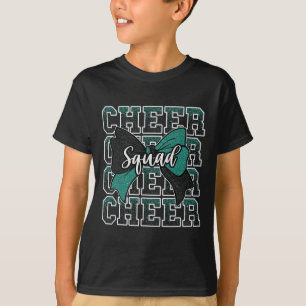 Cheer Squad Green Black Bow Sport Cheerleader Chee T-Shirt