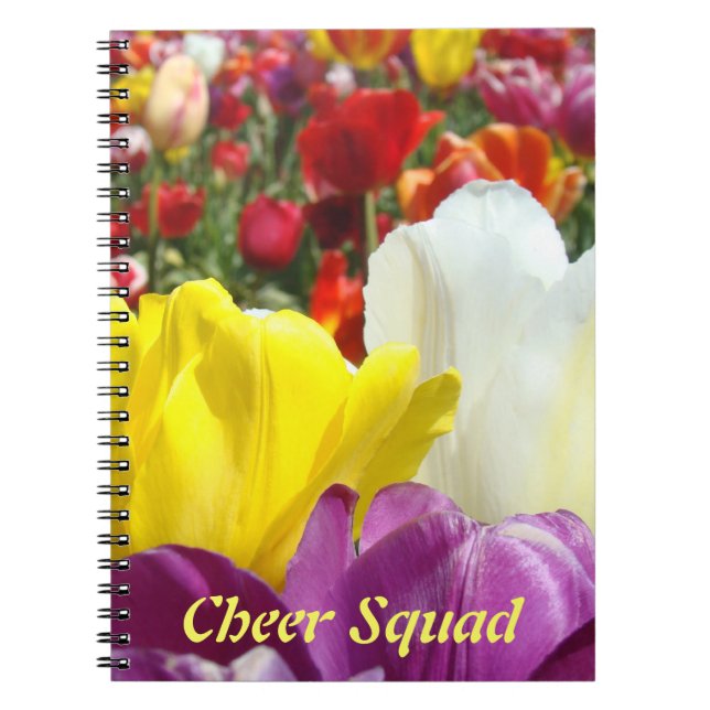 Cheer Squad notebook Colourful Tulip Flowers (Front)