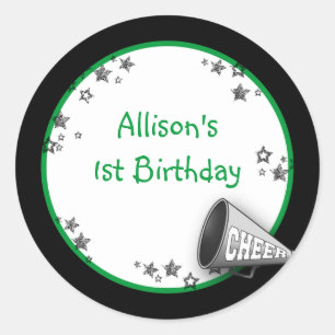 Cheer Sticker or Address Label Green