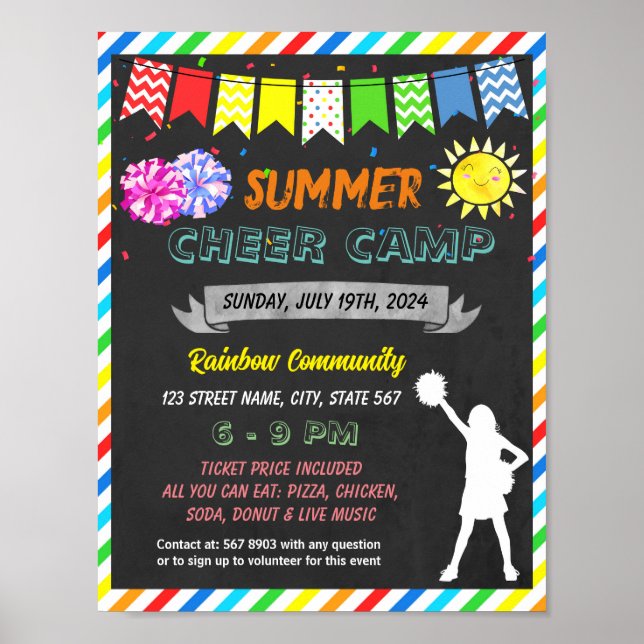 Cheer summer camp event template poster (Front)