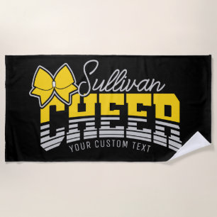 Cheer Team ADD NAME School Athlete Cheerleader  Beach Towel