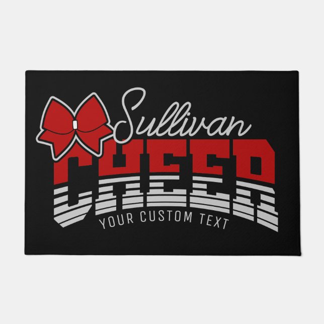 Cheer Team ADD NAME School Athlete Cheerleader  Doormat (Front)