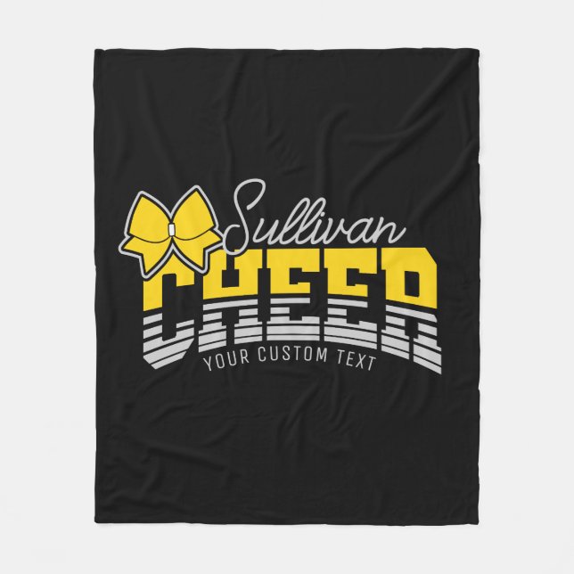 Cheer Team ADD NAME School Athlete Cheerleader  Fleece Blanket (Front)