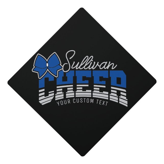 Cheer Team ADD NAME School Athlete Cheerleader  Graduation Cap Topper (Front)