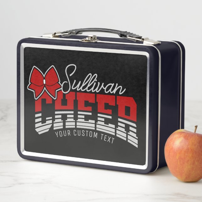 Cheer Team ADD NAME School Athlete Cheerleader  Metal Lunch Box (In Situ)