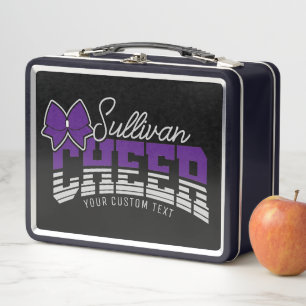 Cheer Team ADD NAME School Athlete Cheerleader Metal Lunch Box