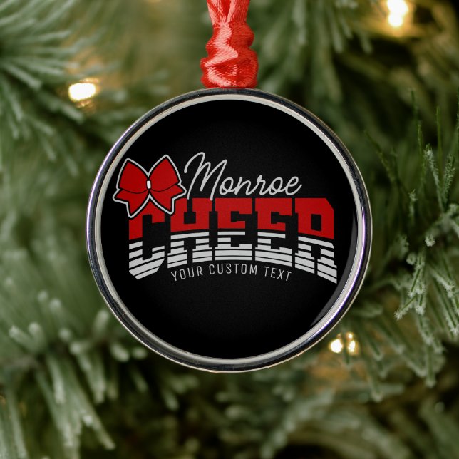 Cheer Team ADD NAME School Athlete Cheerleader  Metal Ornament (Tree)