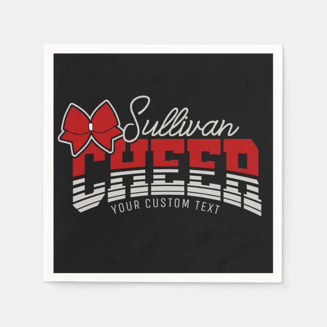 Cheer Team ADD NAME School Athlete Cheerleader  Napkin (Front)