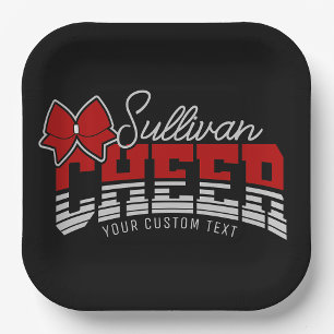 Cheer Team ADD NAME School Athlete Cheerleader Paper Plate