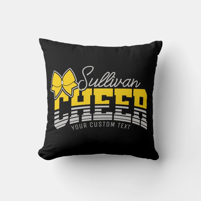 Cheer Team ADD NAME School Athlete Cheerleader  Throw Pillow (Front)