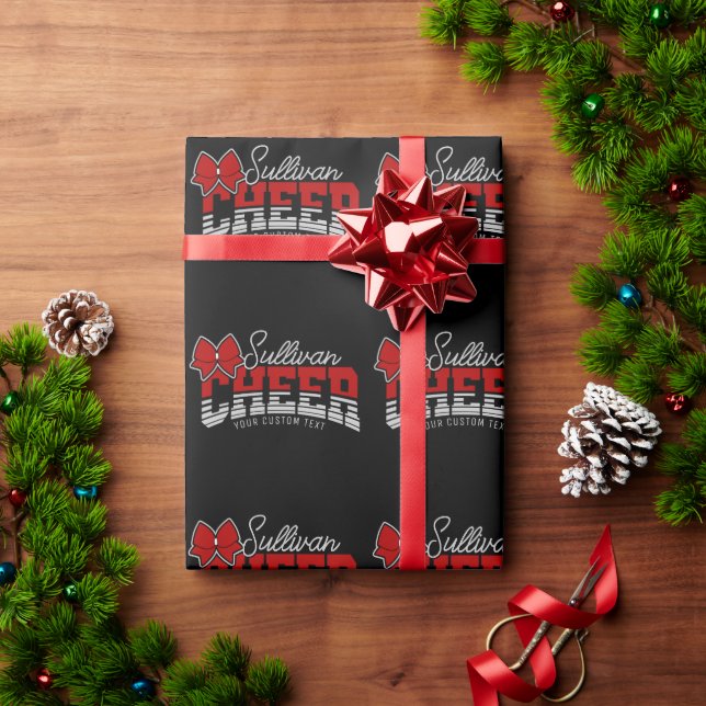 Cheer Team ADD NAME School Athlete Cheerleader  Wrapping Paper (Holiday Gift)