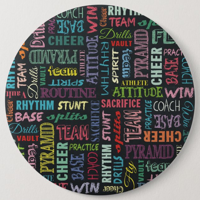 Cheer Terms On The Chalkboard 6 Inch Round Button (Front)