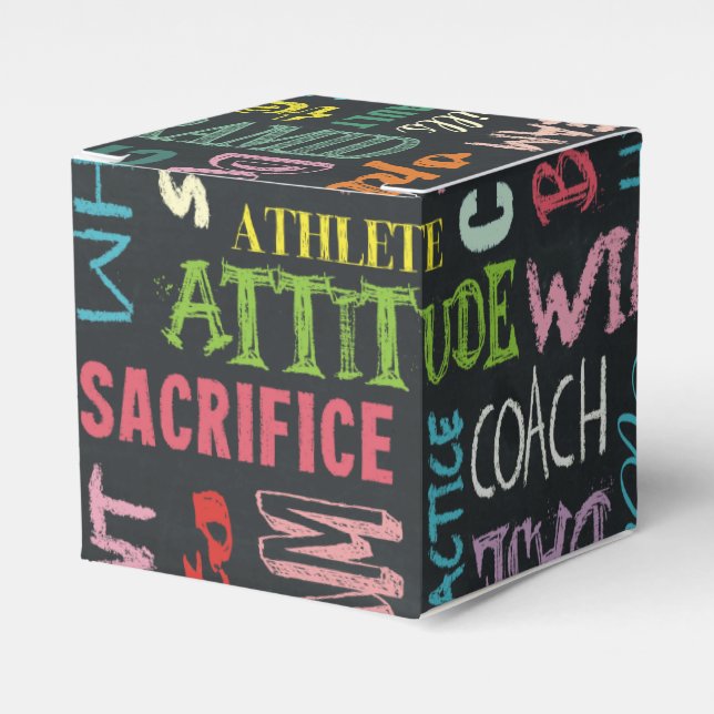 Cheer Terms On The Chalkboard Favor Box (Front Side)