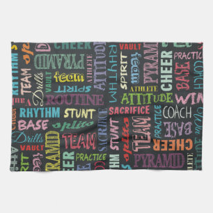 Cheer Terms On The Chalkboard Kitchen Towel