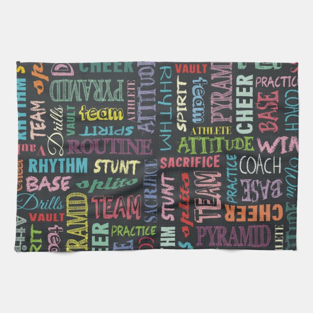 Cheer Terms On The Chalkboard Kitchen Towel (Horizontal)