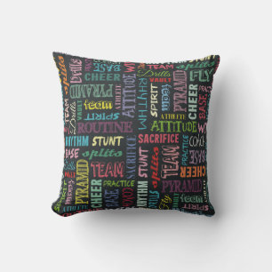 Cheer Terms On The Chalkboard Throw Pillow
