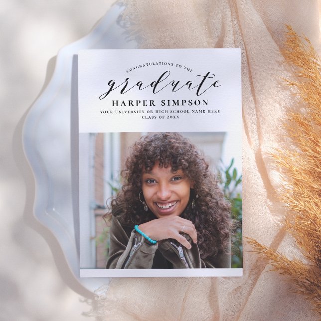 Cheer | Terracotta Photo Graduation Announcement (Creator Uploaded)