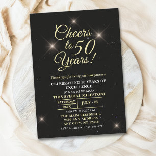 Cheer to Fifty Years - 50th Anniversary Invitation
