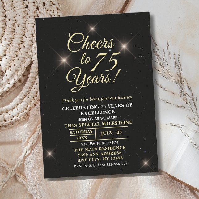 Cheer to Seventy-Five - 75th Anniversary Invitation (Creator Uploaded)