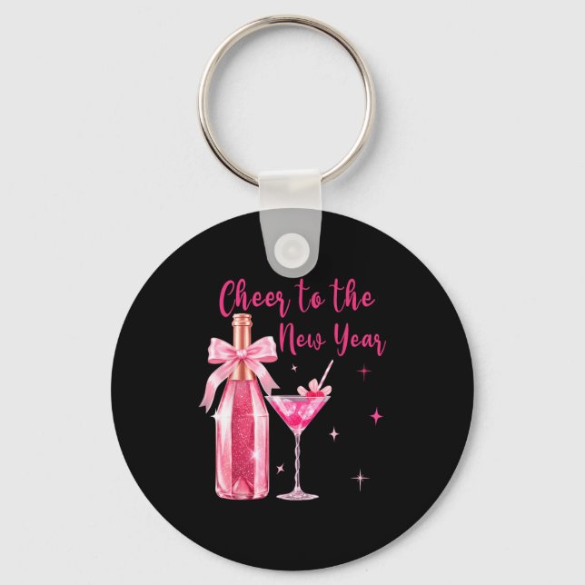 Cheer To The New Year Happy New Year 2026 Party Gi Keychain (Front)
