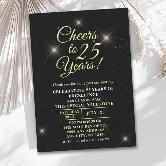 Cheer to twenty-five Years - 25th Anniversary Invitation (Creator Uploaded)