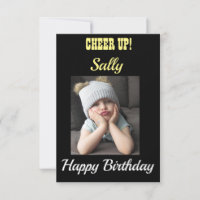 Cheer Up! Birthday Card Grumpy Girl Wishing Joy