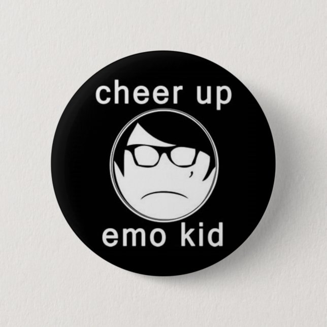 Cheer up emo kid 2 inch round button (Front)
