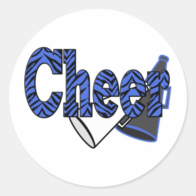 Cheer Zebra Style Classic Round Sticker (Front)
