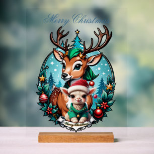 Cheerful and inviting Christmas illustration Acrylic Sign
