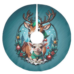 Cheerful and inviting Christmas illustration  Brushed Polyester Tree Skirt