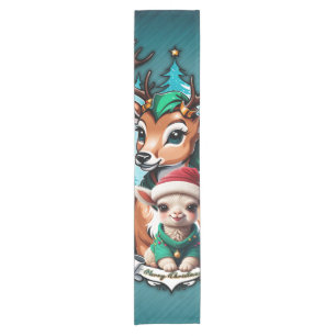 Cheerful and inviting Christmas illustration Short Table Runner