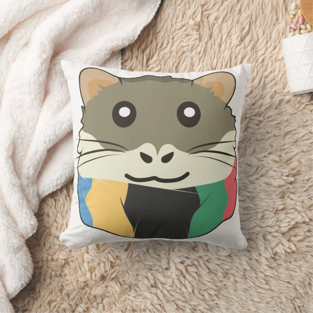 Cheerful and lighthearted hamster throw pillow (Blanket)