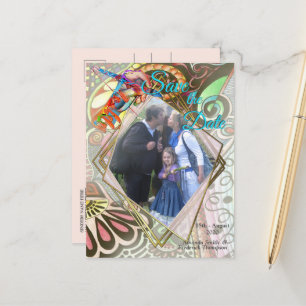 Cheerful Artist Party Doodle Creation Announcement Postcard