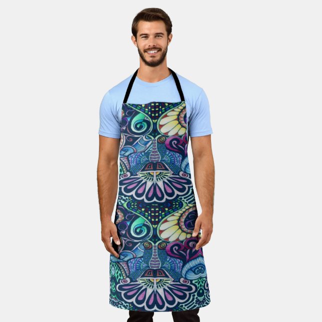 Cheerful Artist Party Doodle Creation Apron (Worn)