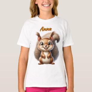 Cheerful Baby Squirrel - Customizable Kids' T-Shirt