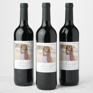 Cheerful Beach Photo Wine Label