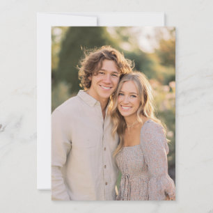 Cheerful Beige Floral Photo Invitation