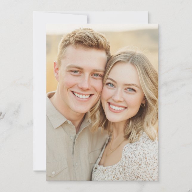 Cheerful Beige Naturalistic Photo Invitation (Front)